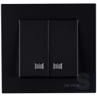 Вимикач двоклавішний з підсвічуванням Arvia Electric KAREN Чорний (20 07 2000 203)